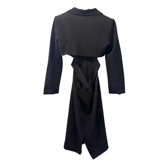 NWT SIERRA DARIEN ELEGANT FITTED DRESS WITH SIDE AND BACK CUTOUTS BLACK - Picture 4 of 6